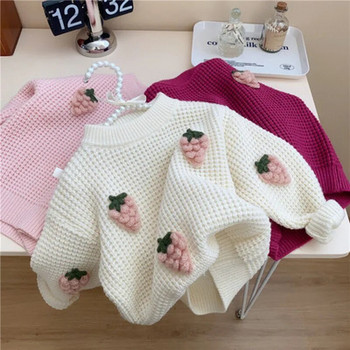 12M-6Y Пуловери за бебета за момичета Детски топли дебели плетени пуловери с дълъг ръкав Палта Детски дрехи за малки деца Есенно-зимни дрехи