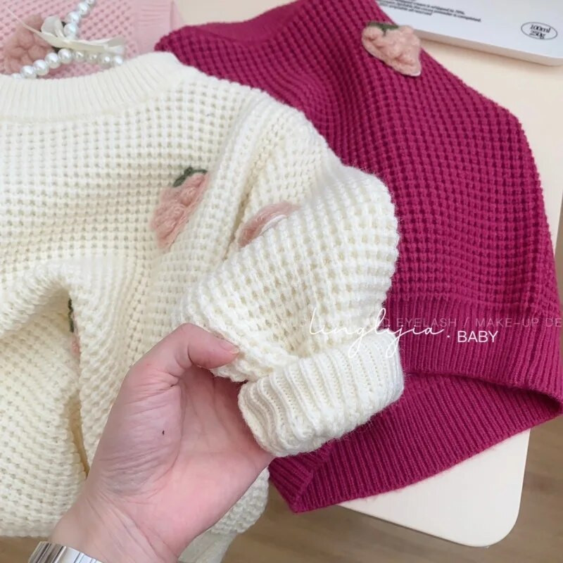 12M-6Y Bērnu Meiteņu Džemperi Bērni Silti Biezi Adīti Puloveri Mēteļi Maziem bērniem Bērnu Apģērbi Meiteņu Rudens Ziemas Apģērbi