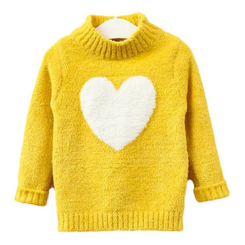 Πλεκτό πουλόβερ για κοριτσάκια 2-9 ετών 2020 Χειμώνας και Φθινοπωρινό μακρυμάνικο ζεστό ψηλό γιακά χαριτωμένο παιδικό πουλόβερ κορυφαία κοριτσίστικα ρούχα