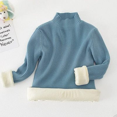 Ziemas bērniem Zēniem Zēniem Meiteņu Džemperi Ūdeles Samta Apkakle Pulovers Toddler Bērnu Silts Džemperis Zēniem Biezs Virsdrēbes 1-10G