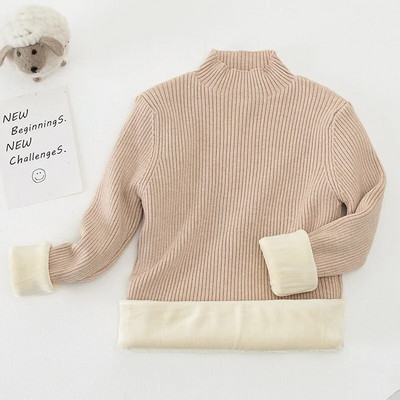 Ziemas bērniem Zēniem Zēniem Meiteņu Džemperi Ūdeles Samta Apkakle Pulovers Toddler Bērnu Silts Džemperis Zēniem Biezs Virsdrēbes 1-10G