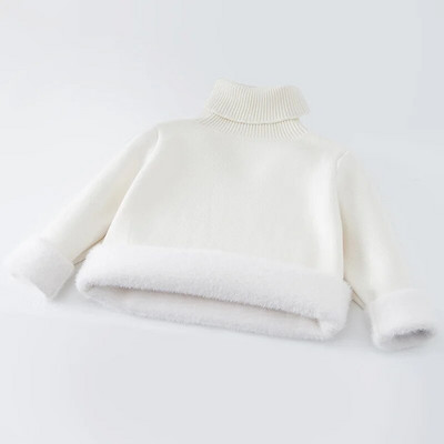 Ziemas bērniem Zēniem Zēniem Meiteņu Džemperi Ūdeles Samta Apkakle Pulovers Toddler Bērnu Silts Džemperis Zēniem Biezs Virsdrēbes 1-10G