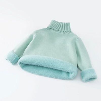 Ziemas bērniem Zēniem Zēniem Meiteņu Džemperi Ūdeles Samta Apkakle Pulovers Toddler Bērnu Silts Džemperis Zēniem Biezs Virsdrēbes 1-10G