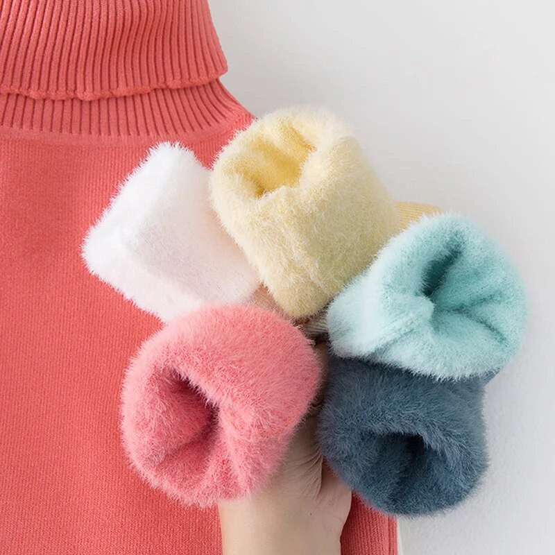 Ziemas bērniem Zēniem Zēniem Meiteņu Džemperi Ūdeles Samta Apkakle Pulovers Toddler Bērnu Silts Džemperis Zēniem Biezs Virsdrēbes 1-10G