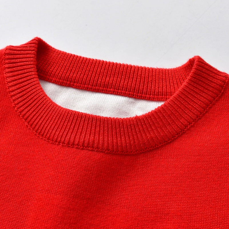 Toddler Boy Dinozuar džemperis sarkans ar garām piedurknēm Ziemassvētku