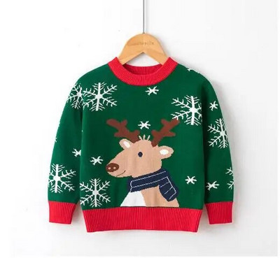 Ziemassvētku zēnu meiteņu džemperis rudens ziemas džemperis džemperis trikotāžas džemperis Ziemassvētku brieži aļņi bērnu džemperi trikotāžas topi