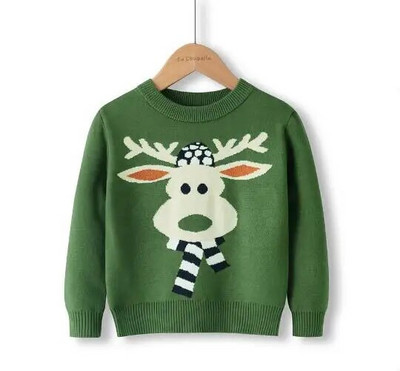 Ziemassvētku zēnu meiteņu džemperis rudens ziemas džemperis džemperis trikotāžas džemperis Ziemassvētku brieži aļņi bērnu džemperi trikotāžas topi