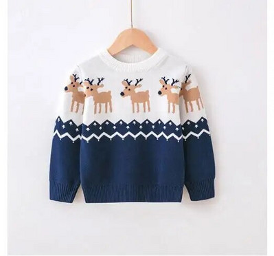 Ziemassvētku zēnu meiteņu džemperis rudens ziemas džemperis džemperis trikotāžas džemperis Ziemassvētku brieži aļņi bērnu džemperi trikotāžas topi