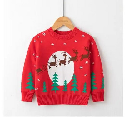Ziemassvētku zēnu meiteņu džemperis rudens ziemas džemperis džemperis trikotāžas džemperis Ziemassvētku brieži aļņi bērnu džemperi trikotāžas topi