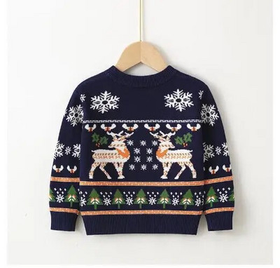 Ziemassvētku zēnu meiteņu džemperis rudens ziemas džemperis džemperis trikotāžas džemperis Ziemassvētku brieži aļņi bērnu džemperi trikotāžas topi