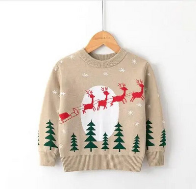 Ziemassvētku zēnu meiteņu džemperis rudens ziemas džemperis džemperis trikotāžas džemperis Ziemassvētku brieži aļņi bērnu džemperi trikotāžas topi