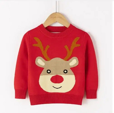 Ziemassvētku zēnu meiteņu džemperis rudens ziemas džemperis džemperis trikotāžas džemperis Ziemassvētku brieži aļņi bērnu džemperi trikotāžas topi