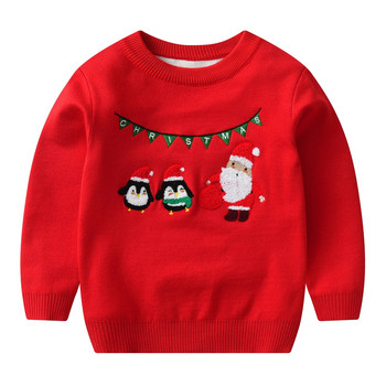Пуловери за бебе момче и момиче Детски коледни анимационни плетени пуловери Топли пуловери Детски дрехи Есен Зима Детско коледно облекло