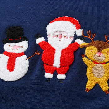 Бебешки коледен пуловер с принт на елени и снежинки Карикатура Infantil Xmas New Year Детски дрехи Есенни и зимни детски плетени екипи