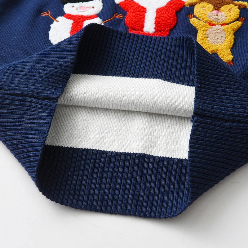 Mazuļu Ziemassvētku džemperis Brieža sniegpārsliņu apdruka Karikatūra Ziemassvētki Ziemassvētki Jaunais gads Bērnu apģērbi Rudens un ziemas bērnu trikotāžas tērpi