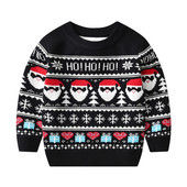 Rudens žiemos vaikiškas megztinis berniukui mergaitei megztas megztinis ilgomis rankovėmis šiltas animacinis filmas kūdikių kalėdiniai drabužėliai