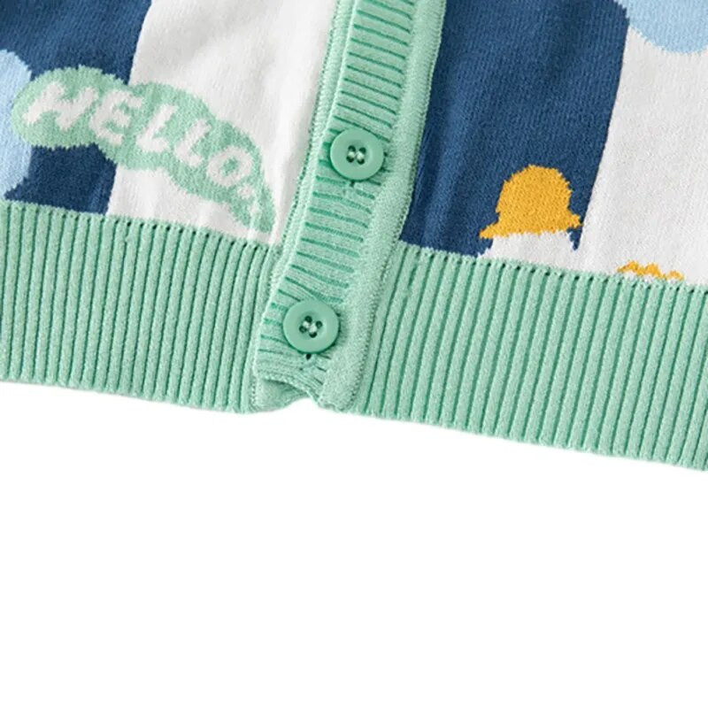 Ziemas zēni, meitenes, drēbes, mazi bērni, jauka karikatūra apdruka Džemperis jaciņa trikotāžas tops bērniem silts trikotāžas mētelis apģērbs