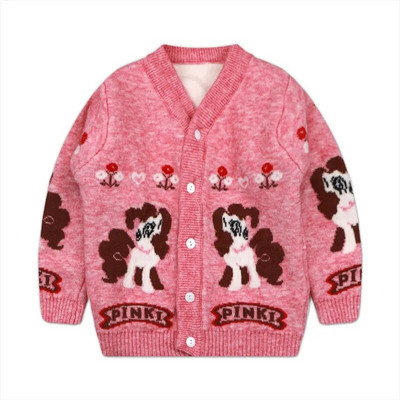 Új 2020 Gyerekeknek Kardigán Pulóver Ősz Tél Fiúk Lányok Rajzfilm Medve V-nyakú gomb Kötött Pulóverek Felsők Ruházat