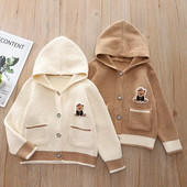 Ziemas bērnu jakas Trikotāžas jakas bērniem Silts zēnu Virsdrēbes Meiteņu Hoodies Pusaudžu Džemperis Apģērbs 1-10T