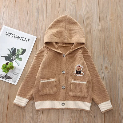 Ziemas bērnu jakas Trikotāžas jakas bērniem Silts zēnu Virsdrēbes Meiteņu Hoodies Pusaudžu Džemperis Apģērbs 1-10T