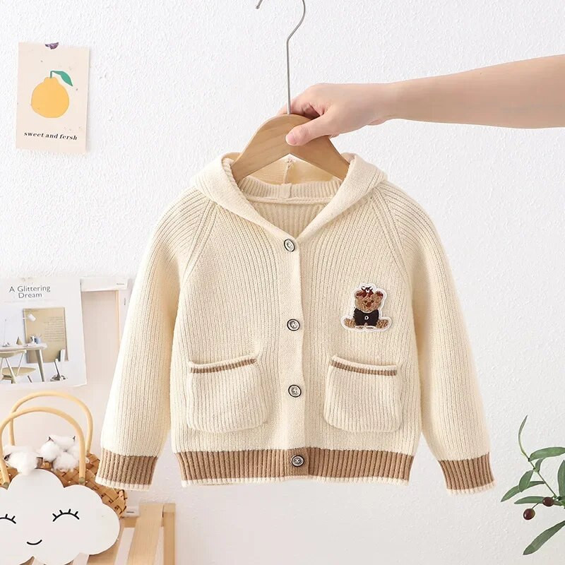 Ziemas bērnu jakas Trikotāžas jakas bērniem Silts zēnu Virsdrēbes Meiteņu Hoodies Pusaudžu Džemperis Apģērbs 1-10T