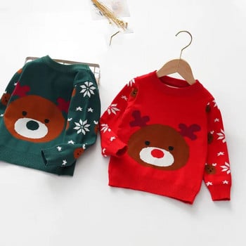 2022 Детски пуловер Коледни бебешки момичета Зимни дрехи Жилетка за момичета Момчета Джъмпер Връхни дрехи от трикотаж за малки деца 1-8 години