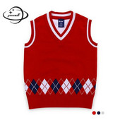 Bērnu Vestes Mētelis Pavasaris Rudens 4-11 g Kokvilnas zēni, meitenes, trikotāžas vestes Argyle, bez piedurknēm V veida kakla izgriezuma bērnu tops, Y30