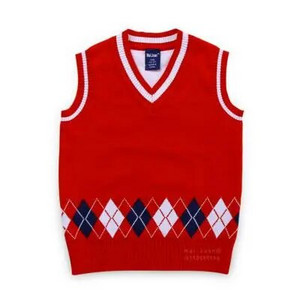 Bērnu Vestes Mētelis Pavasaris Rudens 4-11 g Kokvilnas zēni, meitenes, trikotāžas vestes Argyle, bez piedurknēm V veida kakla izgriezuma bērnu tops, Y30