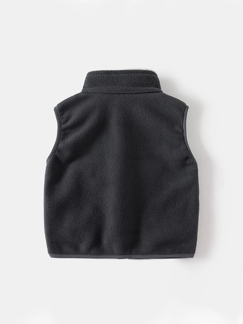 Berniukų stovi apykaklė, vilnos liemenė, vaikiška striukė, šilti apatiniai marškinėliai, pečiai