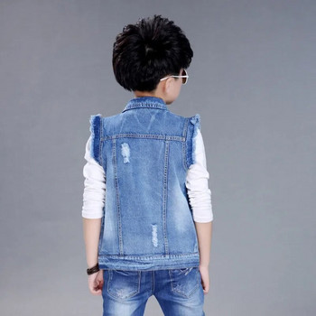 Τζιν γιλέκο για αγόρια Άνοιξη φθινόπωρο Baby Boy Τζιν μπουφάν Casual Παιδικά ρούχα Εφηβικά Γιλέκα Παιδικά Γιλέκα Αγόρια Μπλούζες