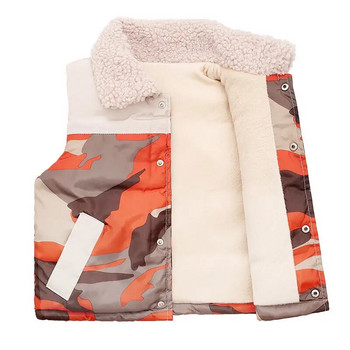 Βρεφικό γιλέκο χειμωνιάτικο τζάκετ Παιδικό γιλέκο φλις με επένδυση παλτό Ζεστό βαμβακερό γιλέκο Casual fashion καμουφλάζ εμπριμέ γιλέκο