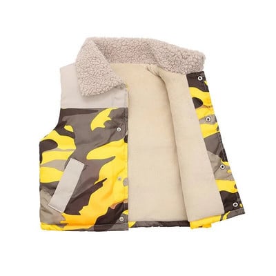 Βρεφικό γιλέκο χειμωνιάτικο τζάκετ Παιδικό γιλέκο φλις με επένδυση παλτό Ζεστό βαμβακερό γιλέκο Casual fashion καμουφλάζ εμπριμέ γιλέκο