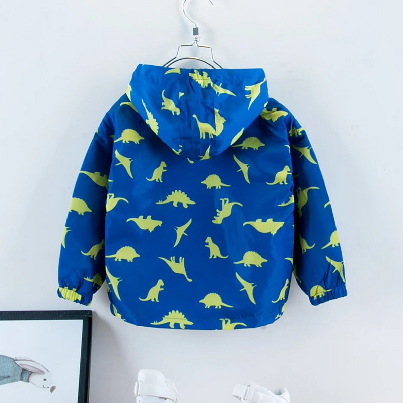 Toddler zēnu mētelis Dinozauru raksta mētelis zēniem Ikdienas stils zēnu jakas pavasara rudens bērnu apģērbi