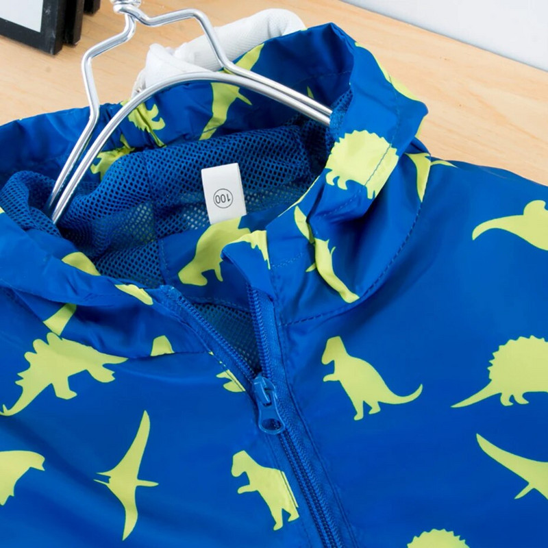 Toddler zēnu mētelis Dinozauru raksta mētelis zēniem Ikdienas stils zēnu jakas pavasara rudens bērnu apģērbi