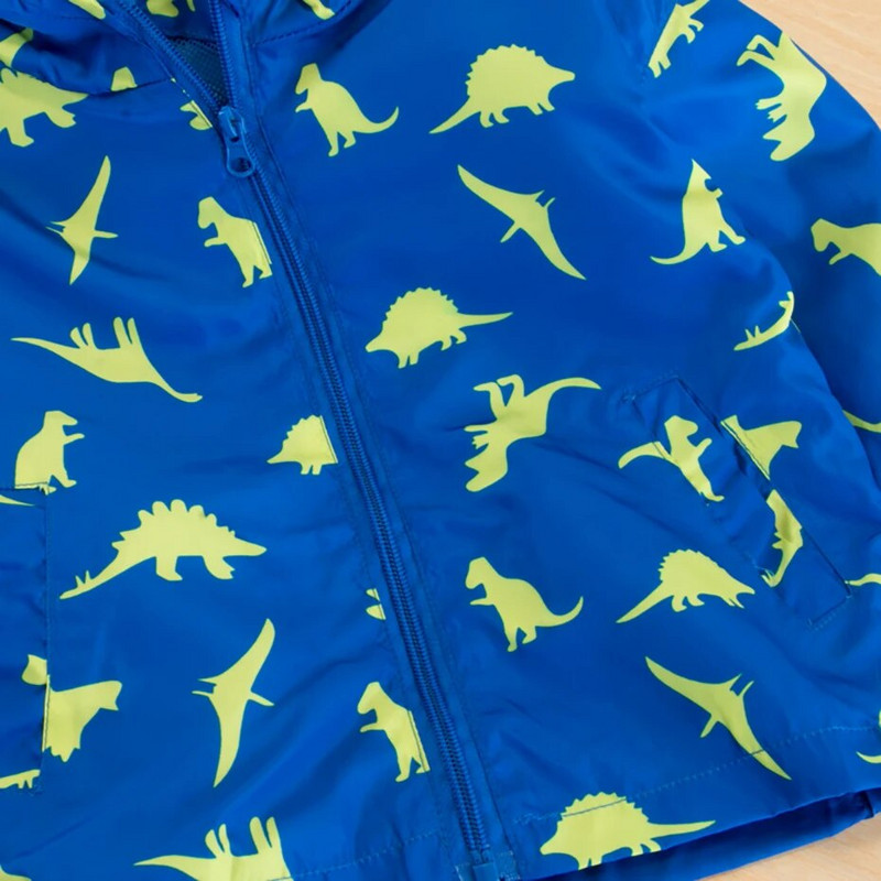 Toddler zēnu mētelis Dinozauru raksta mētelis zēniem Ikdienas stils zēnu jakas pavasara rudens bērnu apģērbi