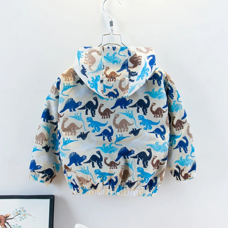 Kabát fiúknak Dinoszauruszok Mintás Kabát Fiú Alkalmi Stílus Gyerekkabátok Tipegő Gyerekruhák