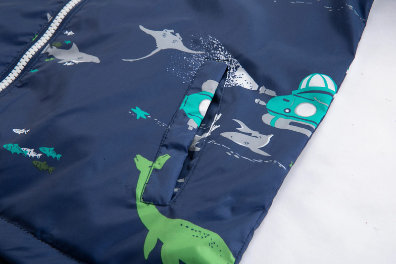 Berniukų Dinozaurų Lietaus Striukės Su gobtuvu Lengvi vandeniui atsparūs vėjo paltai lietpalčiai