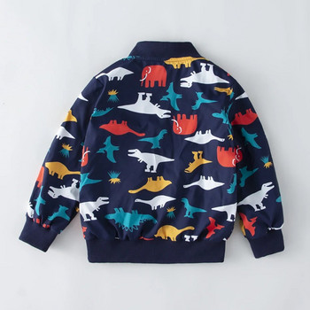 Μπουφάν για αγόρια μακρυμάνικο παλτό Boy Dinosaurs Pattern Παιδικό μπουφάν σε καθημερινό στυλ Παιδικά ρούχα