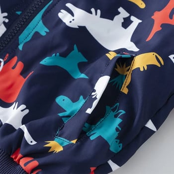 Μπουφάν για αγόρια μακρυμάνικο παλτό Boy Dinosaurs Pattern Παιδικό μπουφάν σε καθημερινό στυλ Παιδικά ρούχα