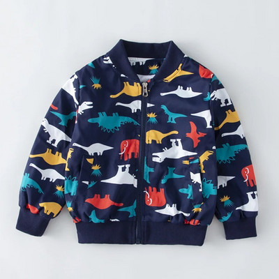 Poiste mantel jakk pikkade varrukatega poiste dinosauruste mustriga laste jope vabaaja stiilis lasteriided
