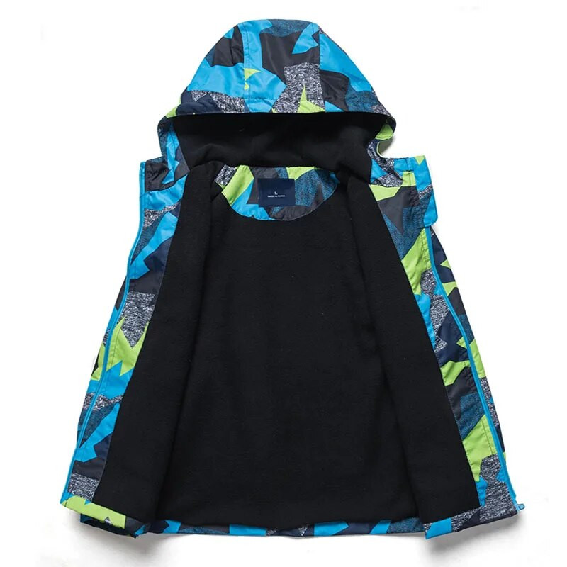 Bērnu Virsdrēbes Silts Polar Fleece Mētelis ar kapuci Bērnu apģērbi Ūdensnecaurlaidīgi Vēja Necaurlaidīgi Zēnu Jakas 3-12G Rudens pavasarim