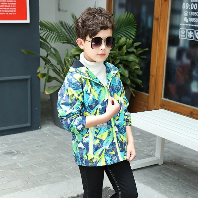 Bērnu Virsdrēbes Silts Polar Fleece Mētelis ar kapuci Bērnu apģērbi Ūdensnecaurlaidīgi Vēja Necaurlaidīgi Zēnu Jakas 3-12G Rudens pavasarim