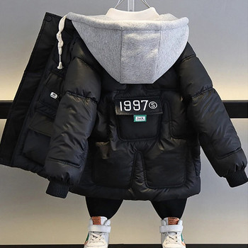 EACHIN Παιδικά πάρκα για αγόρια Χειμερινά ζεστά παλτό Εφηβικής μόδας Παχύ μπουφάν με κουκούλα Παιδικό χειμωνιάτικο παλτό εξωτερικού χώρου Baby Parka Νέο