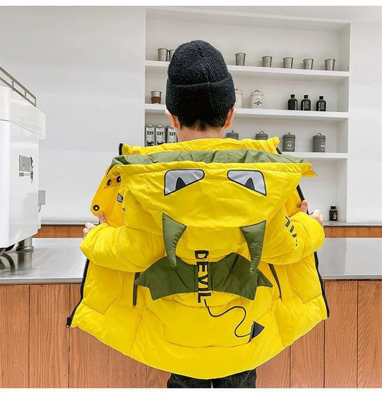 Nauji pūkiniai medvilniniai drabužiai Ilgos striukės Žieminiai berniukai Mergaitėms Stori šilti paltai su gobtuvu Vaikams Parka Snowsuit Neperšlampami slidinėjimo viršutiniai drabužiai 2-8m