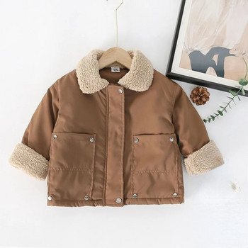Cotton Boys\' Jacket Suede Collar Coat Thickened Padded Jacket Thickened Winter Cotton Padded Παιδικά Ρούχα