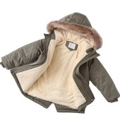 Zēnu vilnas mētelis ar lielu kažokādas apkakli Ziemas flīsa jakas bērniem ar tranšeju kapuci, silti bērniem mazuļu zēnu virsdrēbes vējjaka