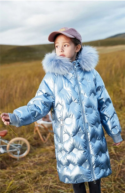 2023 m. Merginos Parka Ilgi Paltai Žieminiai Neperšlampami Kailiniai Apykaklės Striukės Su gobtuvu Didelės Vaikiškos Storos Šiltos Medvilnės Viršutiniai Drabužiai Sniego kostiumas paaugliams