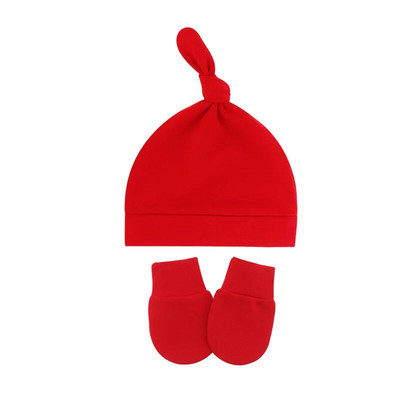 Jaundzimušā fotografēšanas cepure ar dūraiņu komplektu Cute Cotton Baby Boy Girl Meitene Šalle Silts Zaķītis Beanie Cimdi New Born Cap Aksesuāri Dāvana