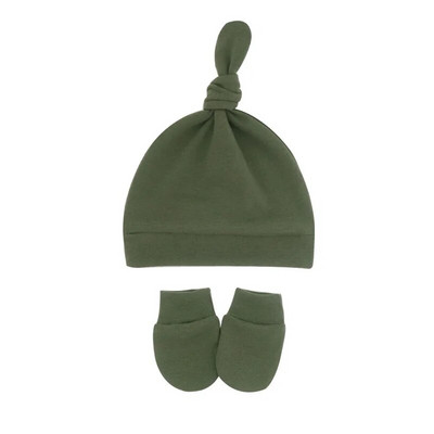 Jaundzimušā fotografēšanas cepure ar dūraiņu komplektu Cute Cotton Baby Boy Girl Meitene Šalle Silts Zaķītis Beanie Cimdi New Born Cap Aksesuāri Dāvana