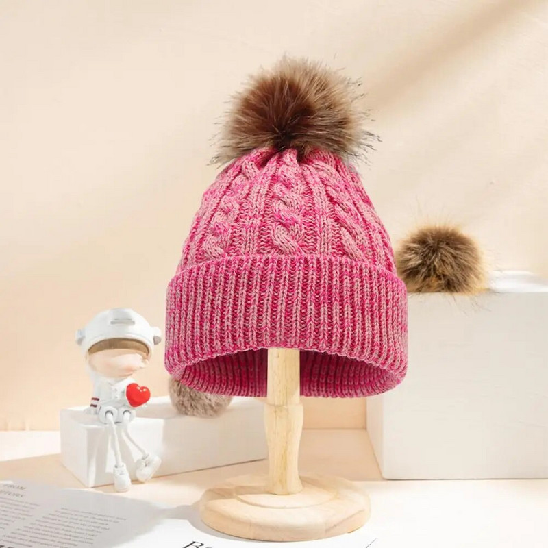 Berniukų megztas kaklo getras kumštinės pirštinės vaikiškos megztos žieminės kepurė Pirštinės Šaliko rinkinys Minkštas Šiltas Stilingi aksesuarai